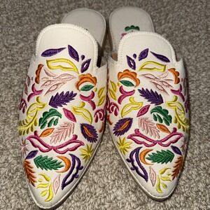 Moroccan Babouche Kacem Embroidered‎ Wedding Mules Slippers Size 5 Slip Ons